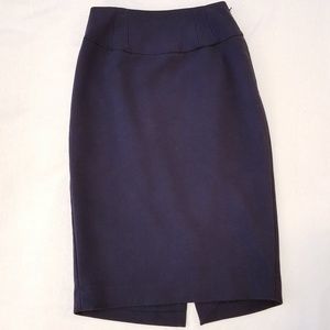 Navy high waisted pencil skirt